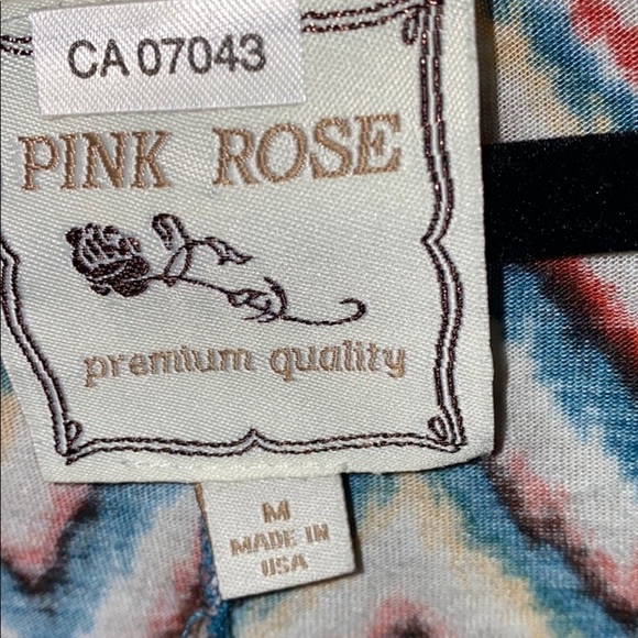 PINK ROSE boho print  casual crop top M - Picture 3 of 11